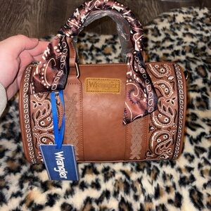Wrangler Tan Women's Satchel with Paisley Accent